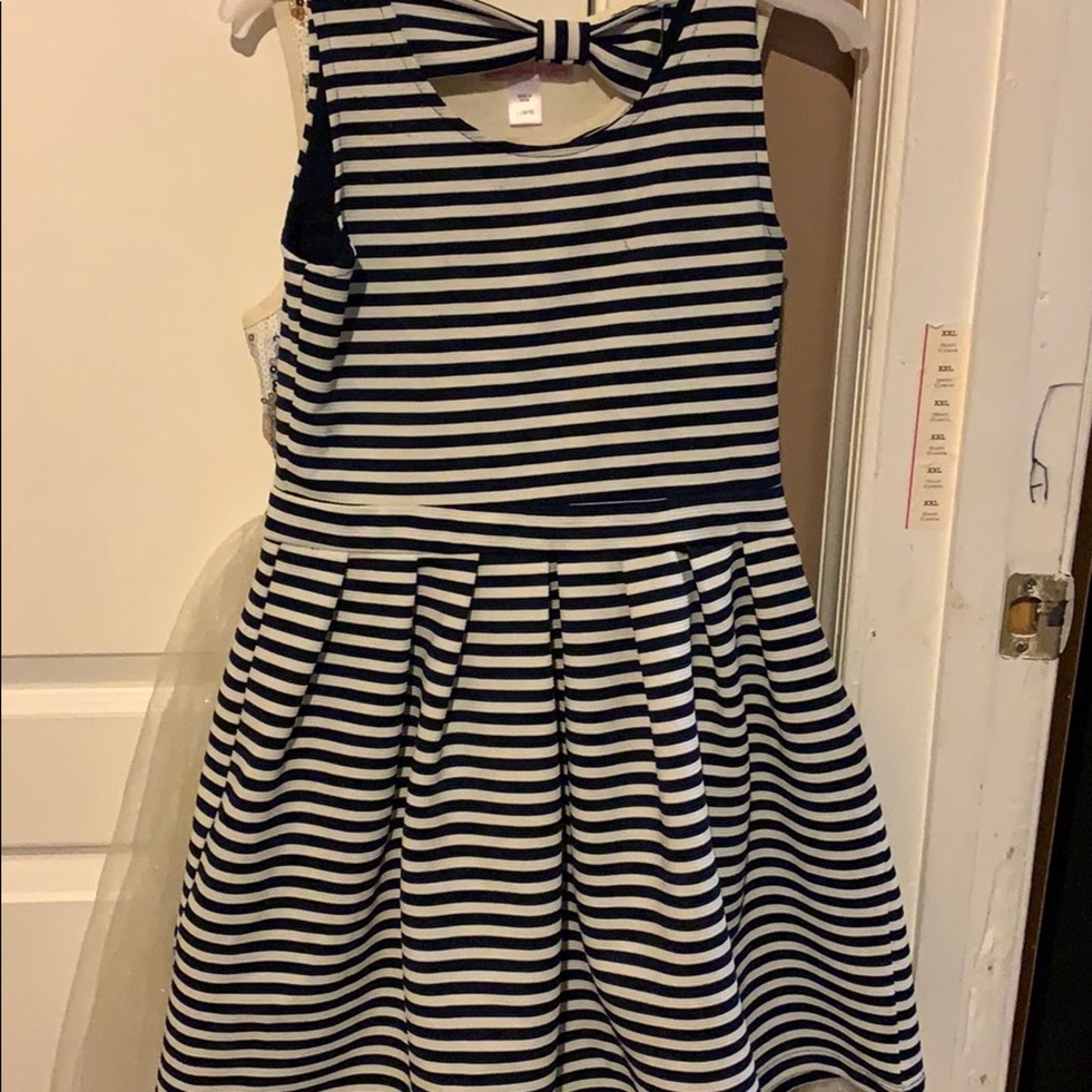 Girls dress ...navy blue and white